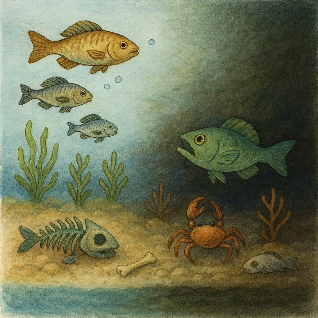 What is dead zone and how does it affect marine ecosystems?