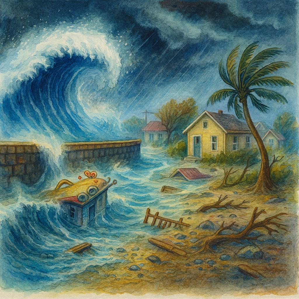 What is storm surge and how does it affect marine ecosystems?