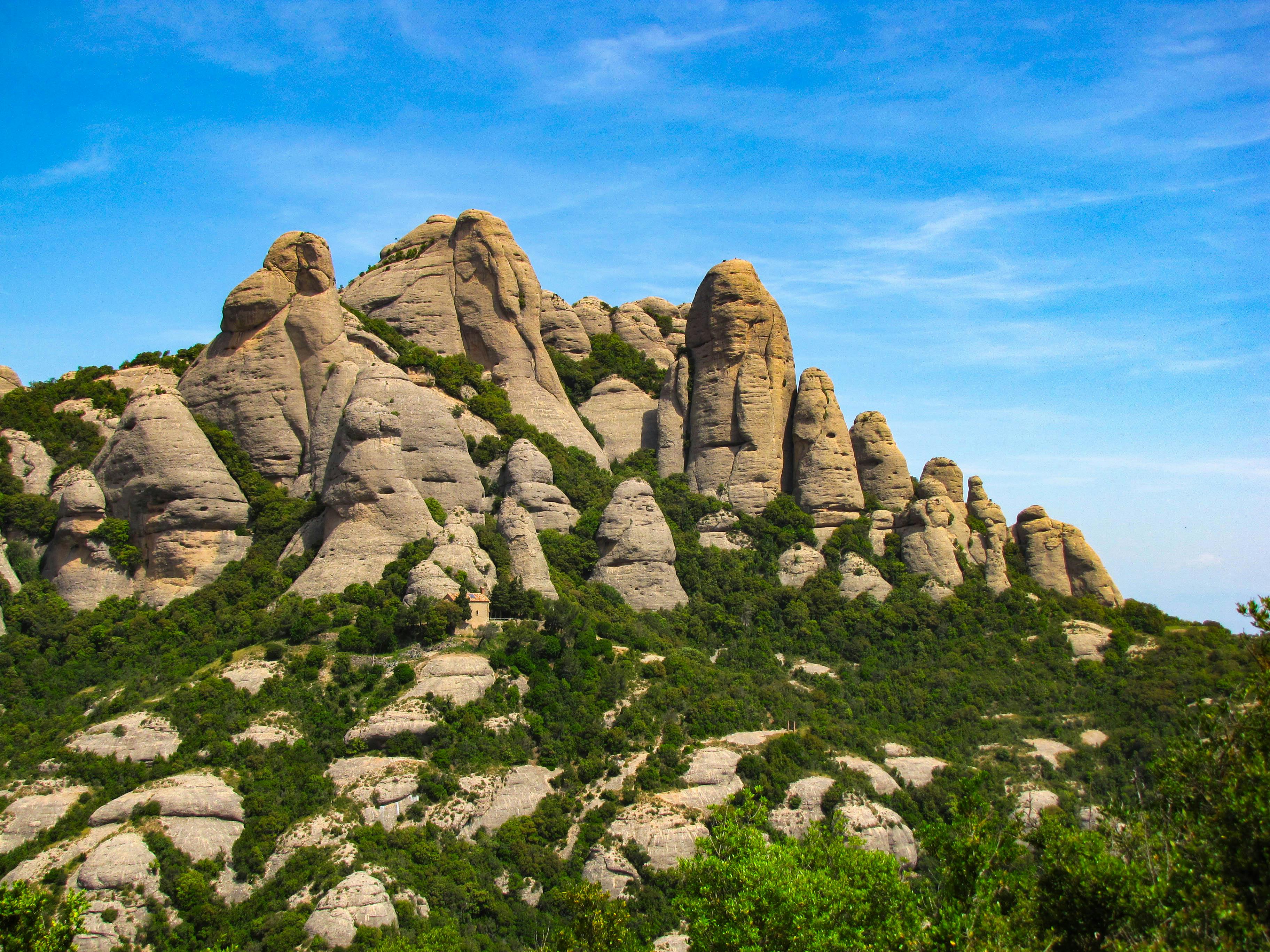 Layered rock formations created from ancient sediments