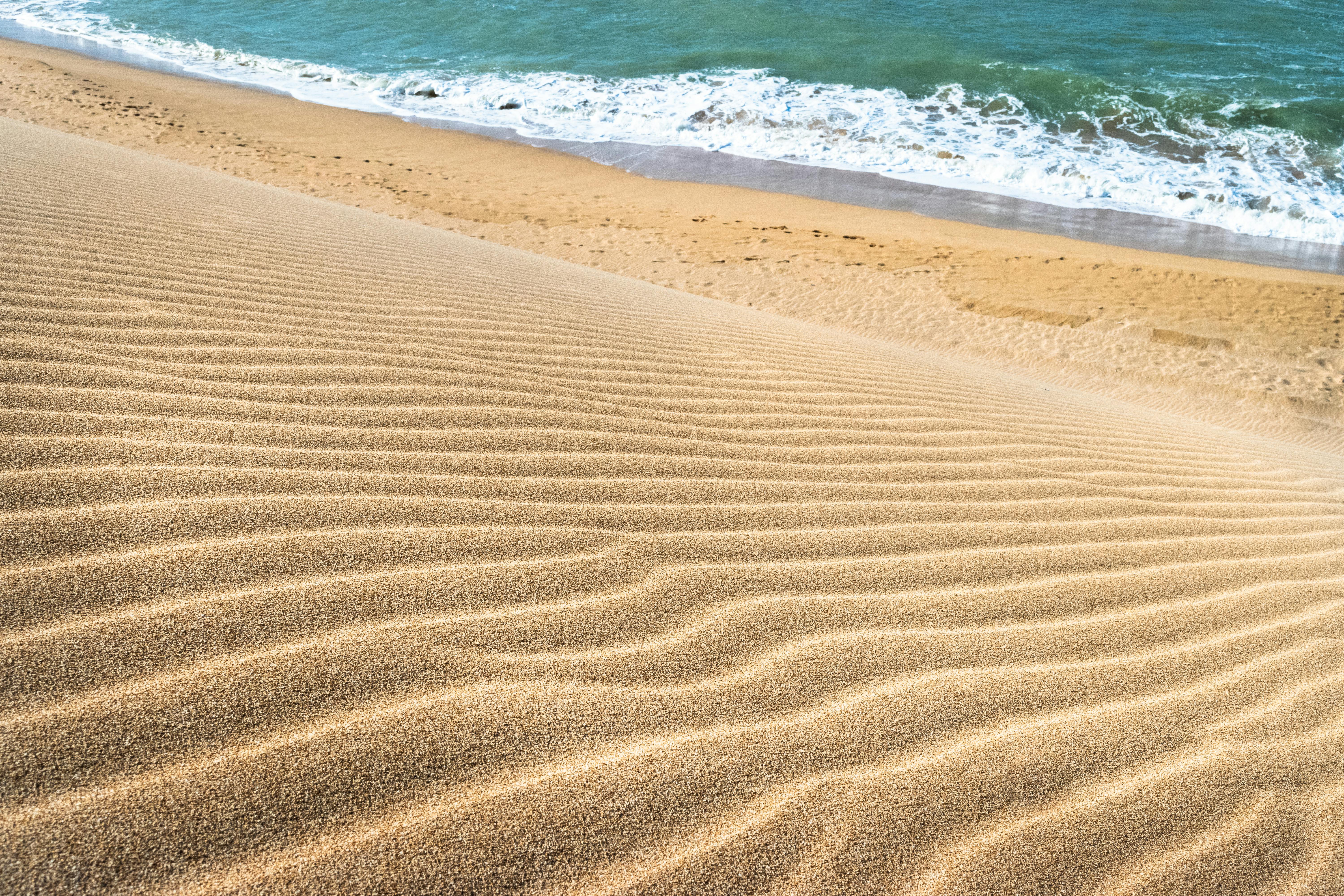Beach Sand Ripples and a Sea
