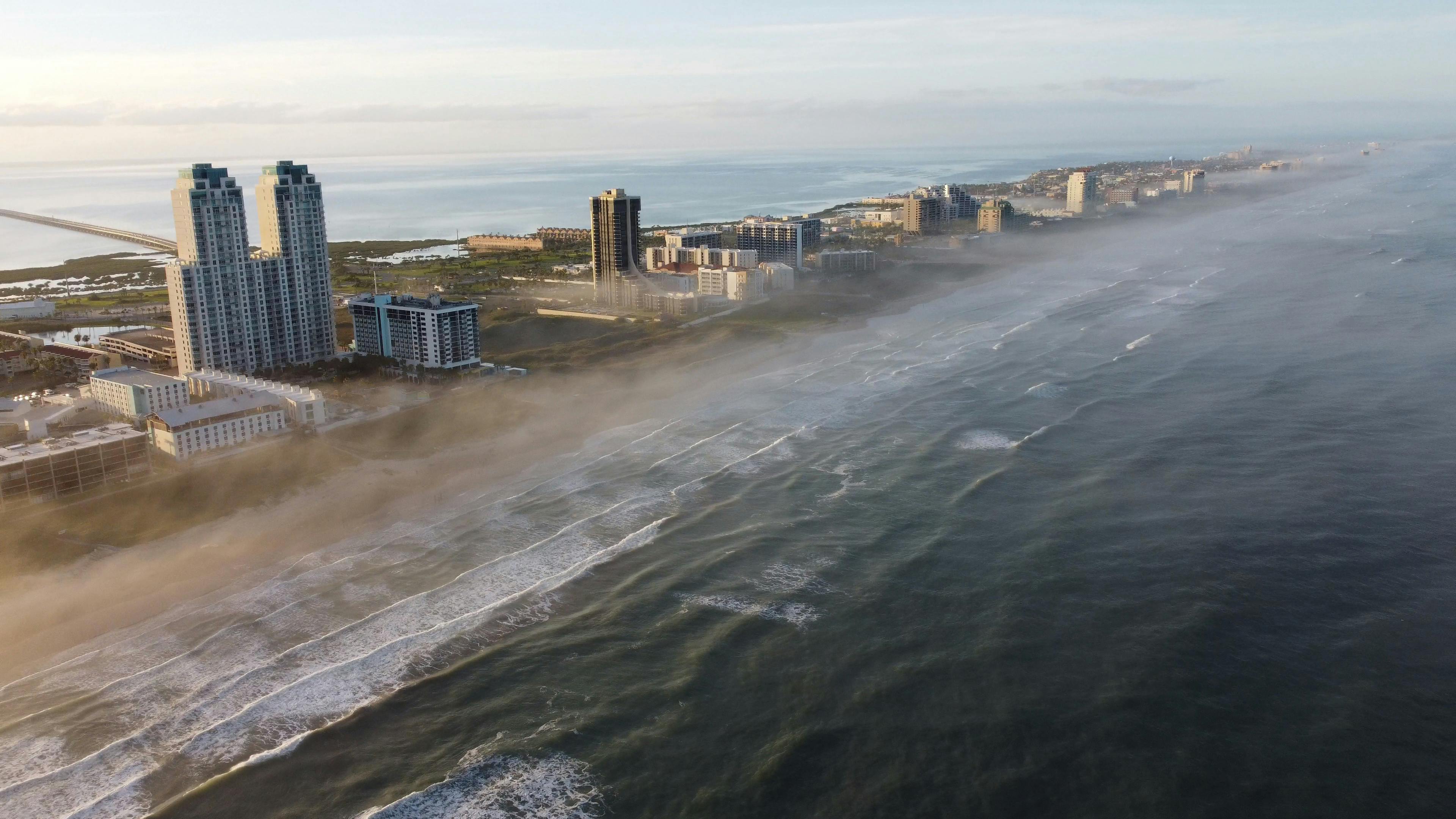 Aerial View of the South Padre Island Coast, Texas